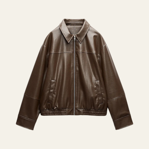 ROME FAUX LEATHER BOMBER