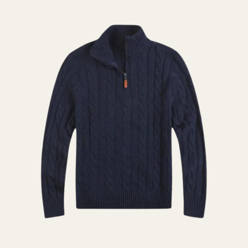 GENEVA HIGH NECK ZIP SWEATER